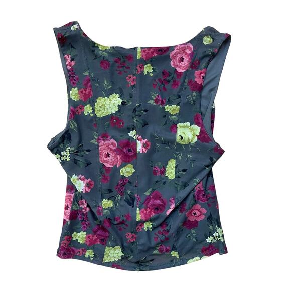 Bar III Women's Floral Corset Square-Neck Mesh Tank Top women’s size large - Picture 5 of 5
